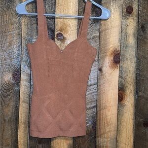 Elegant Brown Knit Women's Top